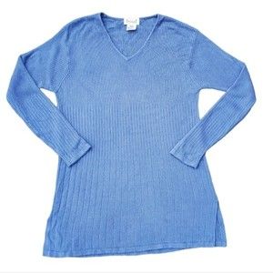 Vintage Epogee Periwinkle Blue V-Neck Sweater